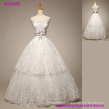 Romântico macio tule querida vestido de baile vestido de noiva com apliques de renda 2018 elegante casamento vestido de rendas até